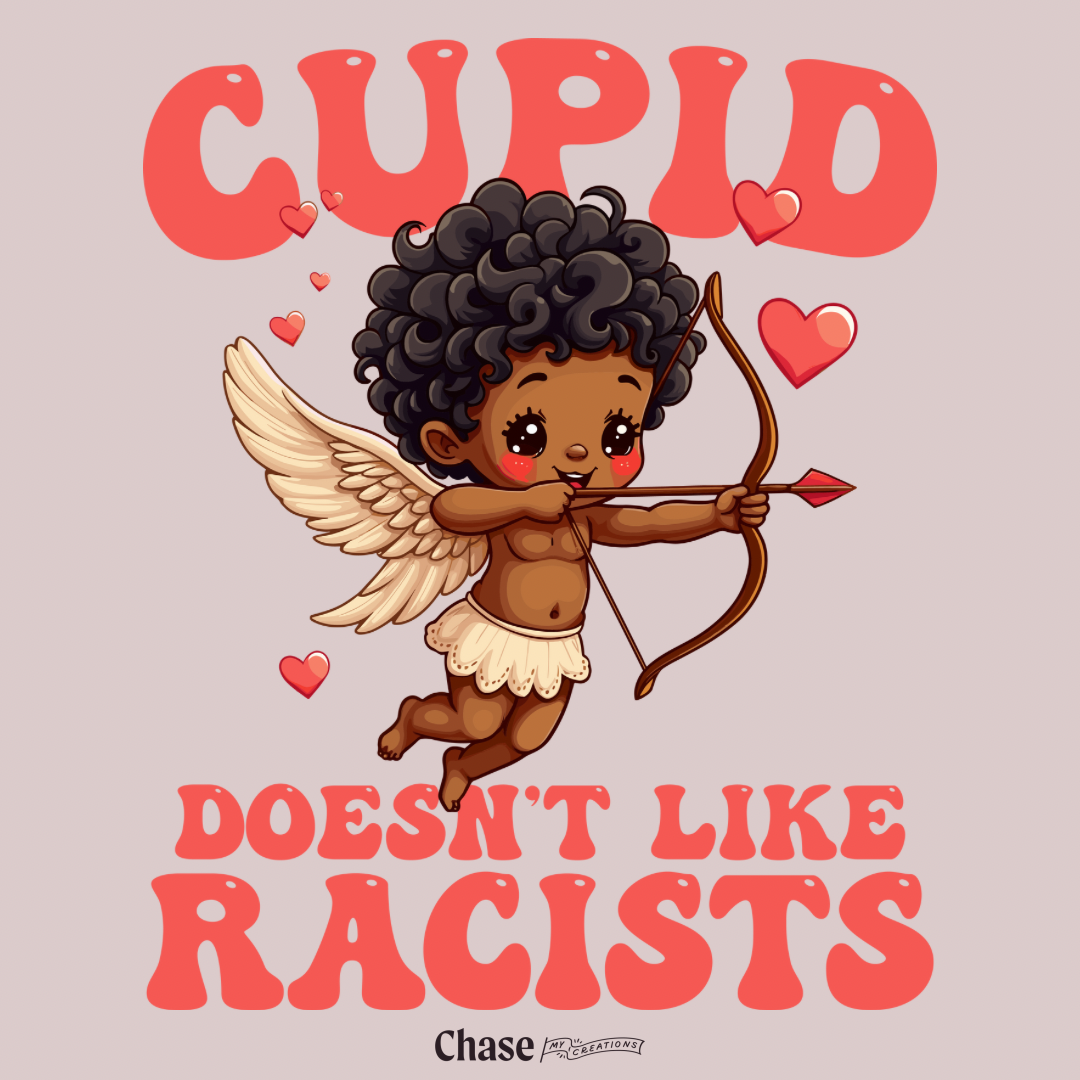 Cupid Doesnt Like Racists Sticker