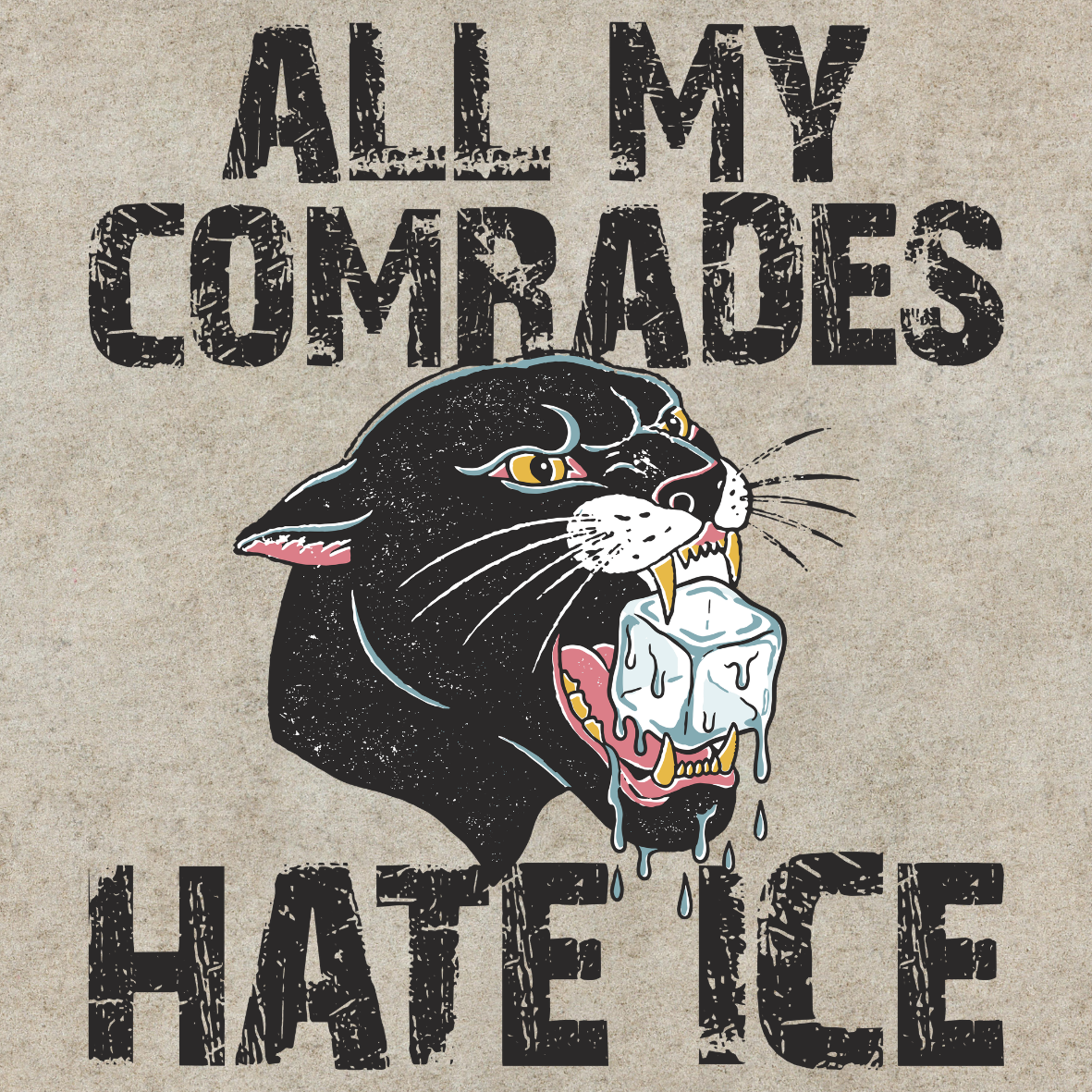 Comrades Hate ICE Sticker