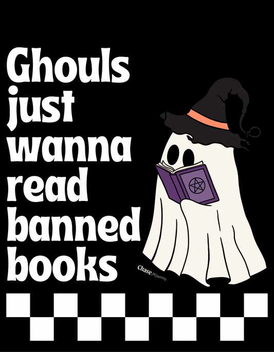 Ghouls Read Banned Books Sticker